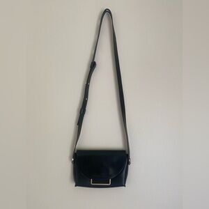 All Saints Black Leather Crossbody Bag